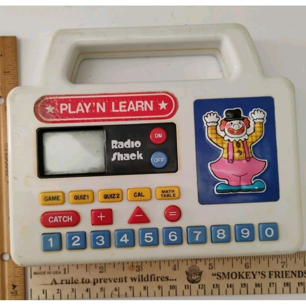 Vtg 1988 Radio Shack Math Tutor Toy Play N Learn Clown Calculator Tested Works